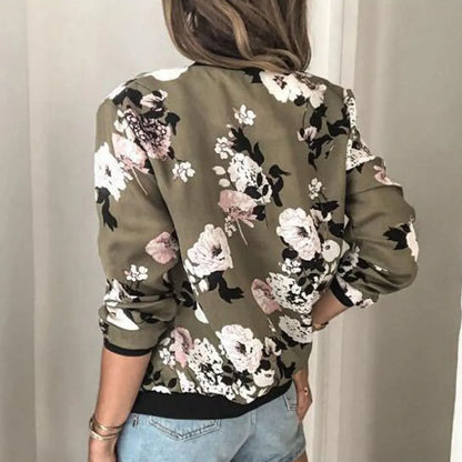 Hazel | Bomber Jacket with Trendy Floral Print