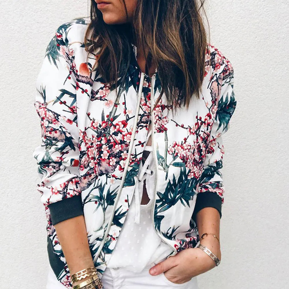 Hazel | Bomber Jacket with Trendy Floral Print