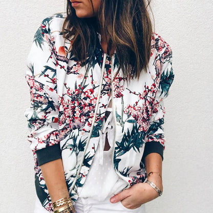 Hazel | Bomber Jacket with Trendy Floral Print