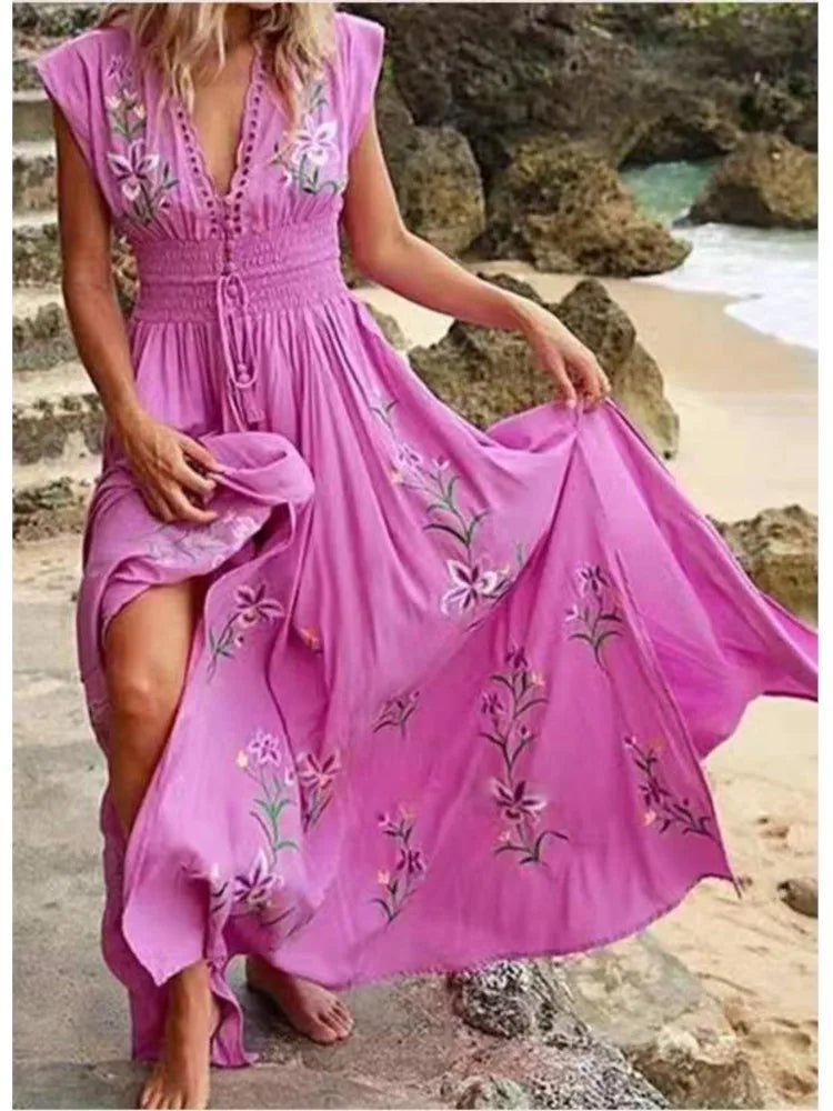 Zora | Embroidered maxi dress