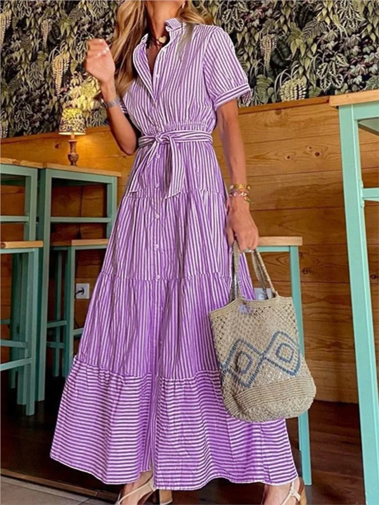 Janice | Stylish striped maxi dress
