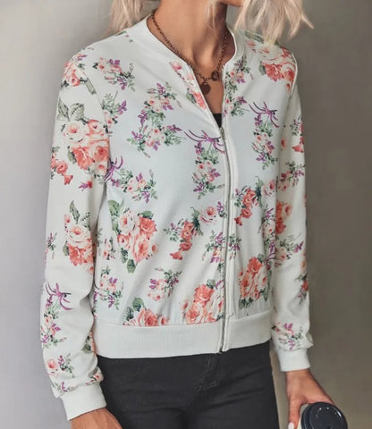 Hazel | Bomber Jacket with Trendy Floral Print