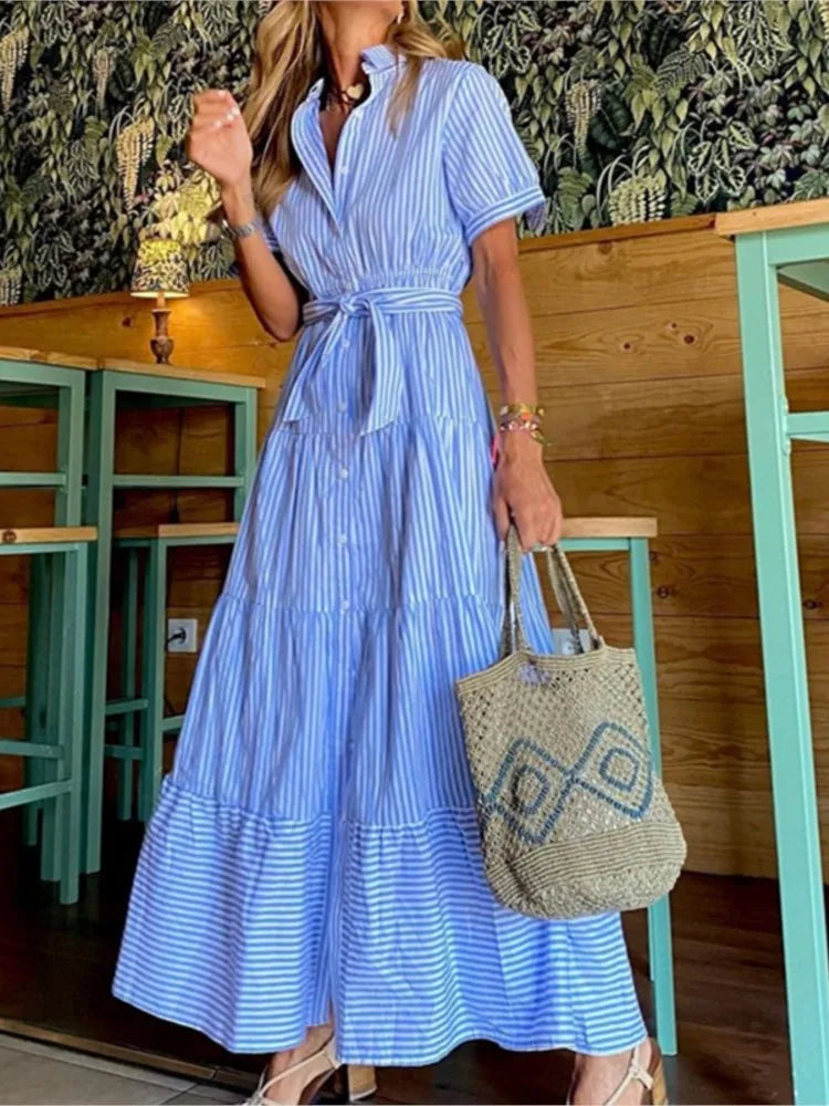 Janice | Stylish striped maxi dress
