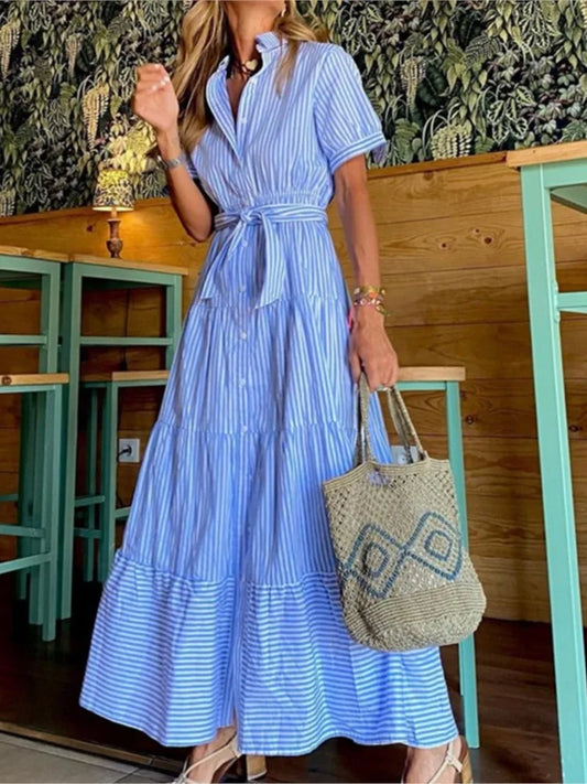 Janice | Stylish striped maxi dress