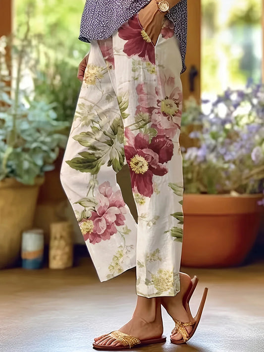 Hailey | Airy trousers with floral print