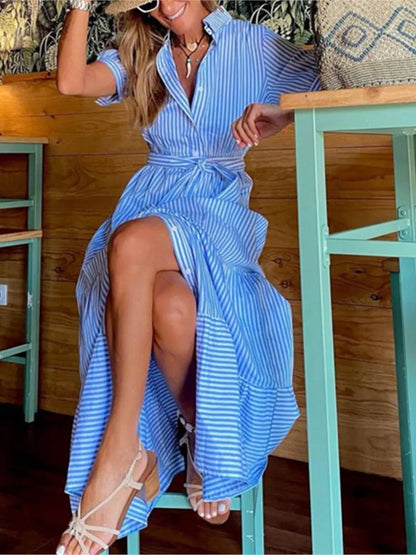 Janice | Stylish striped maxi dress