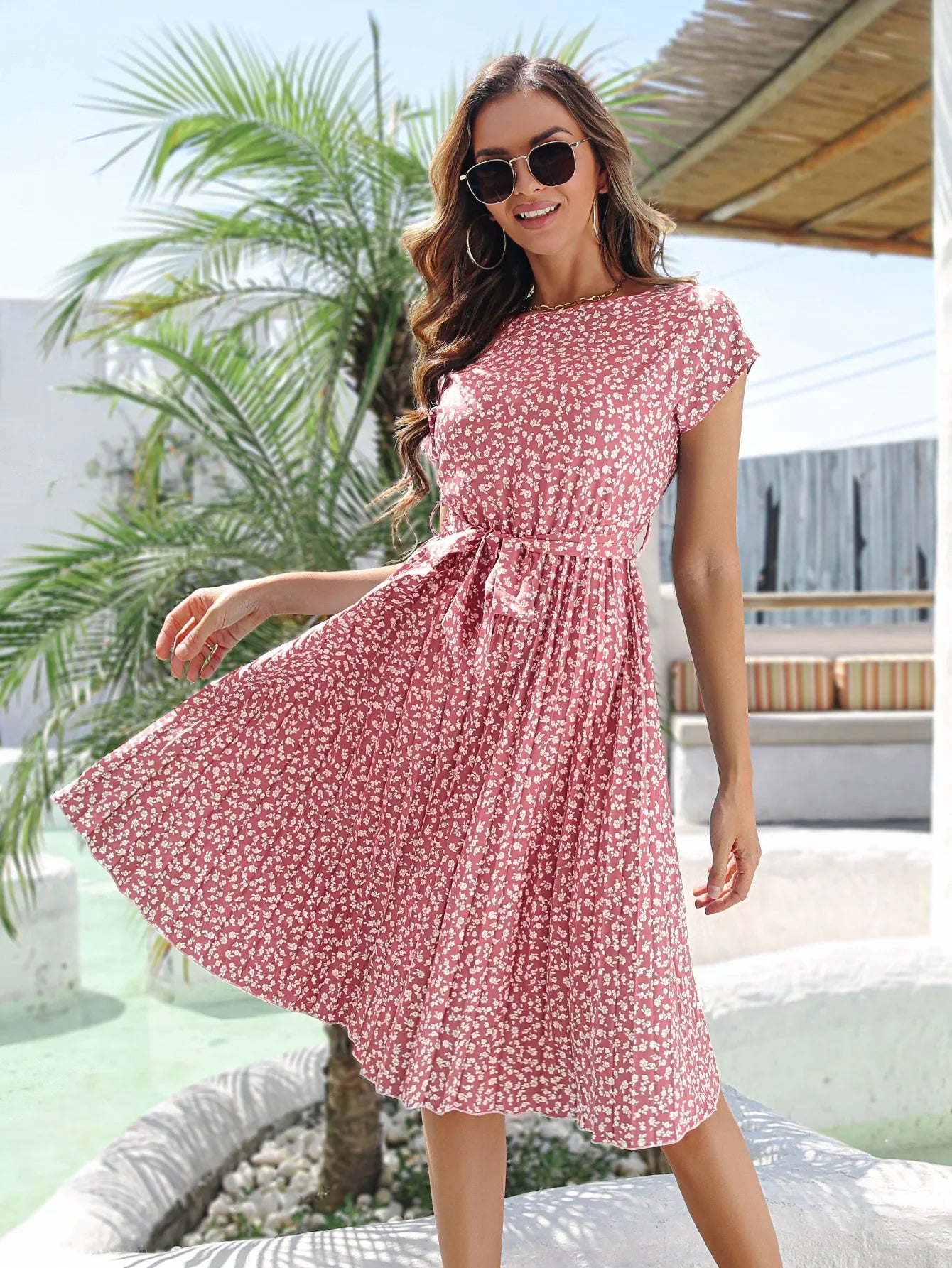 Anette | Trendy dress with subtle floral pattern