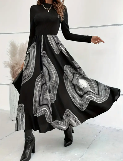 Sylvie | Elegant midi skirt with artistic print