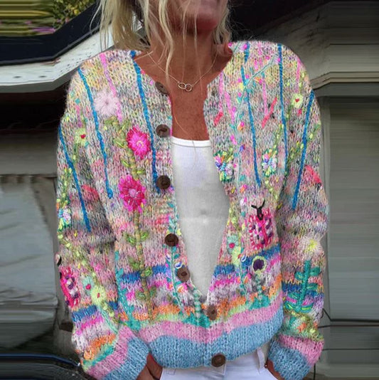 Sanne | Elegant Floral Print Cardigan