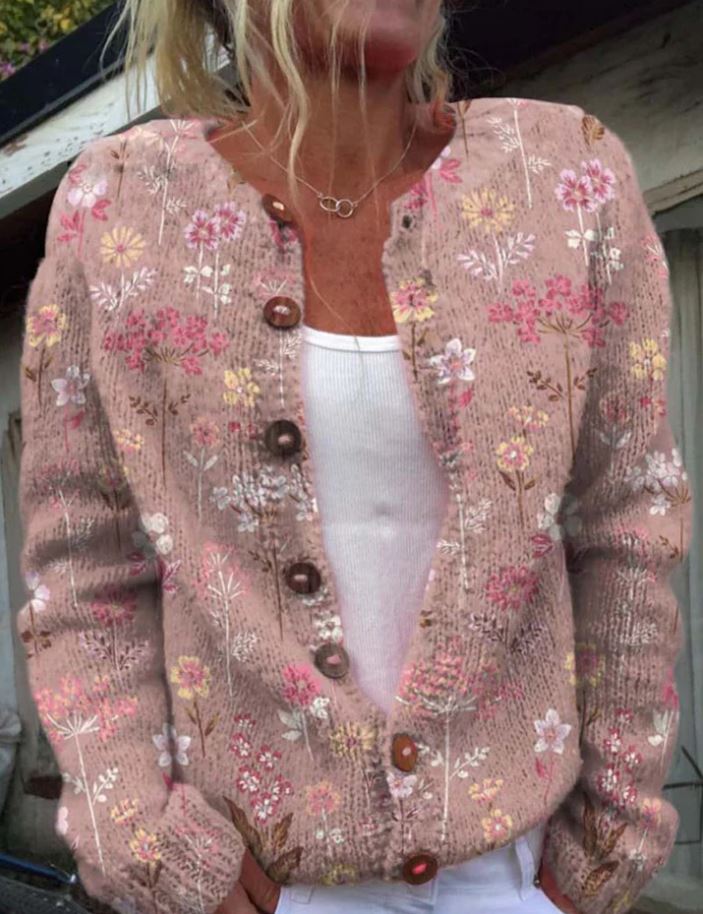 Sanne | Elegant Floral Print Cardigan
