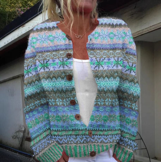 Lotte | Blue Printed Cardigan
