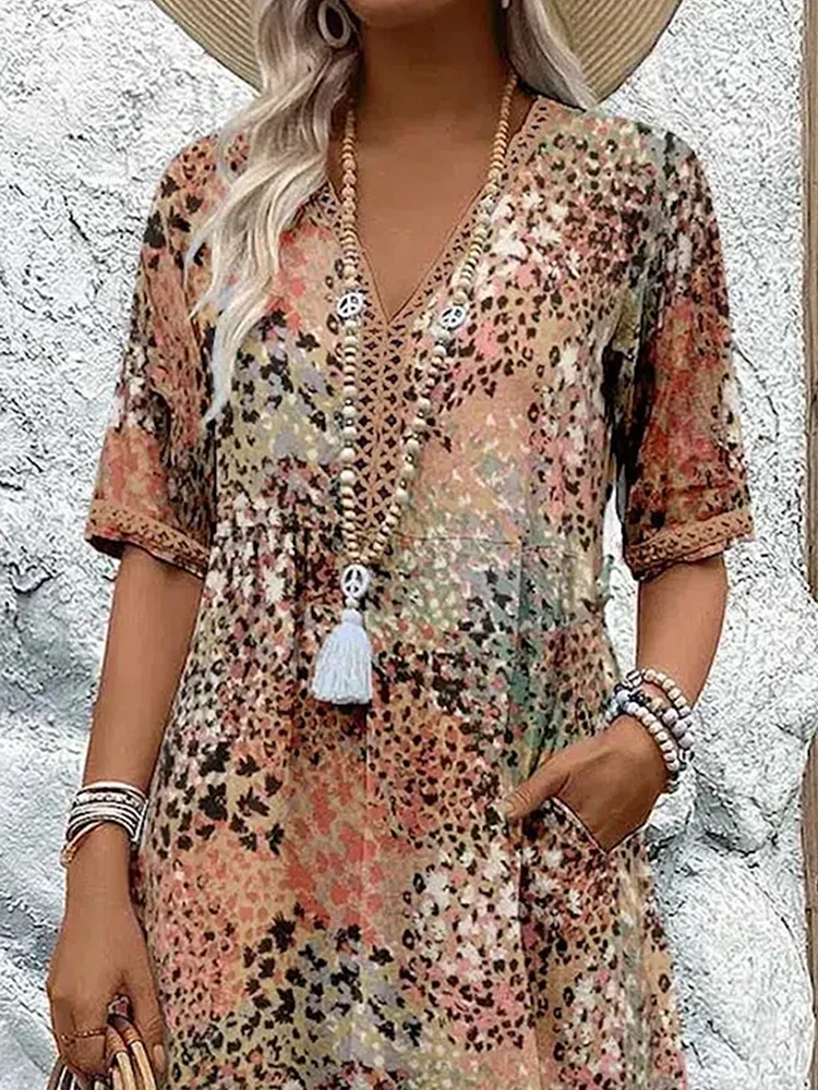 Helen | Elegante maxi-jurk met speelse bloemenprint