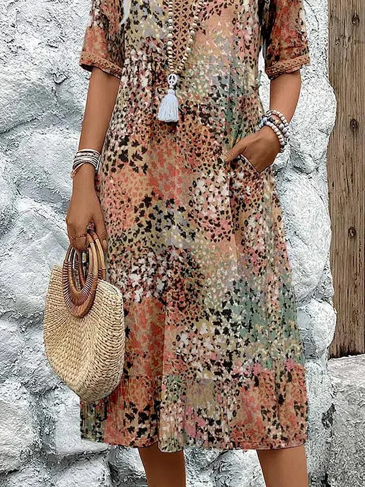 Helen | Elegante maxi-jurk met speelse bloemenprint