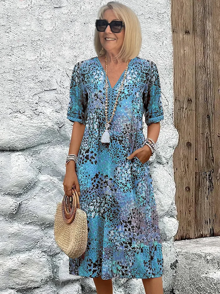 Helen | Elegante maxi-jurk met speelse bloemenprint