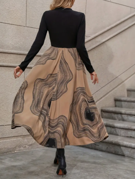 Sylvie | Elegant midi skirt with artistic print