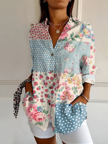 Avril | Elegant blouse with playful prints