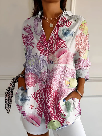 Avril | Elegant blouse with playful prints